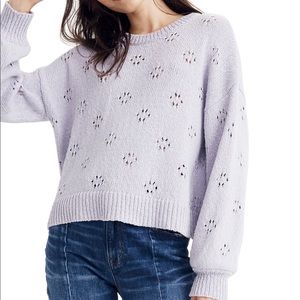 NWT Madewell Floral Pointelle Pullover Sweater